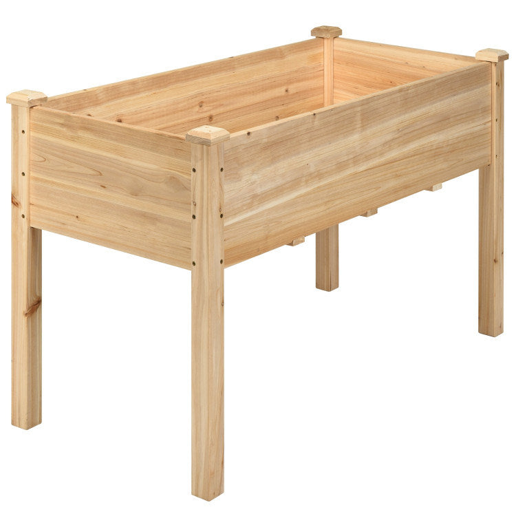 Wooden Raised Vegetable Garden Bed Elevated Grow Vegetable Planter Doba